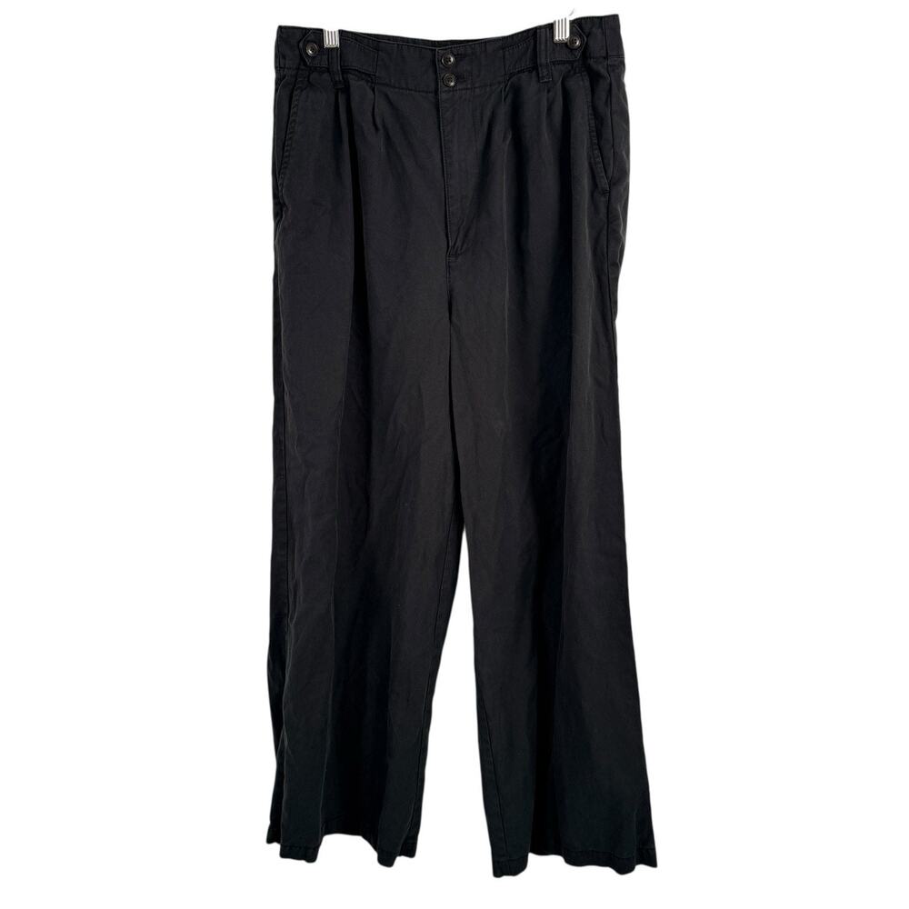 Madewell Harlow Wide Leg Pant Drapey Twill True Black Lyocell Linen Womens 8 - Picture 2 of 8